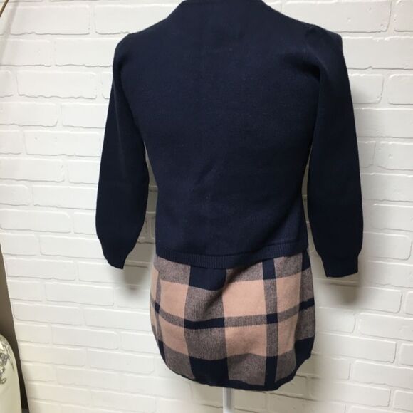 NWT FINCATI Navy Plaid Sweater Dress size Large - Picture 8 of 16